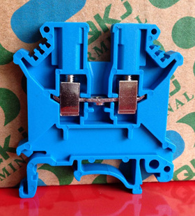 蓝色RJ1 UK3N-TL(UK3N)全部铜件菲尼克斯型接线端子2.5平方蓝色