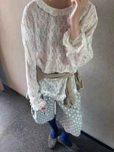 东大门2026秋季新款韩版宽松显瘦百搭蕾丝叠穿打底长袖T恤女上衣