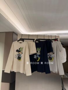 東room2026夏新款韩版时尚百搭显瘦长袖米奇印花T恤女休闲套装