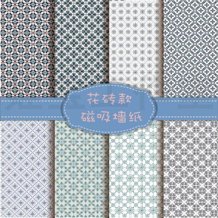 【1:12娃屋墙纸】[日常花砖]盲盒/ob11/手办室内欧式展示收纳背景