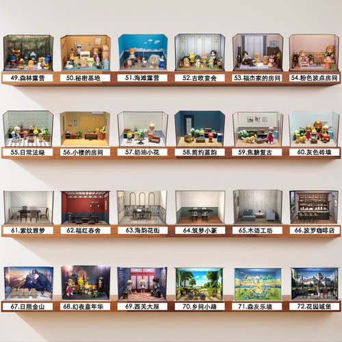 手办动漫模型积木盲盒场景背景纸