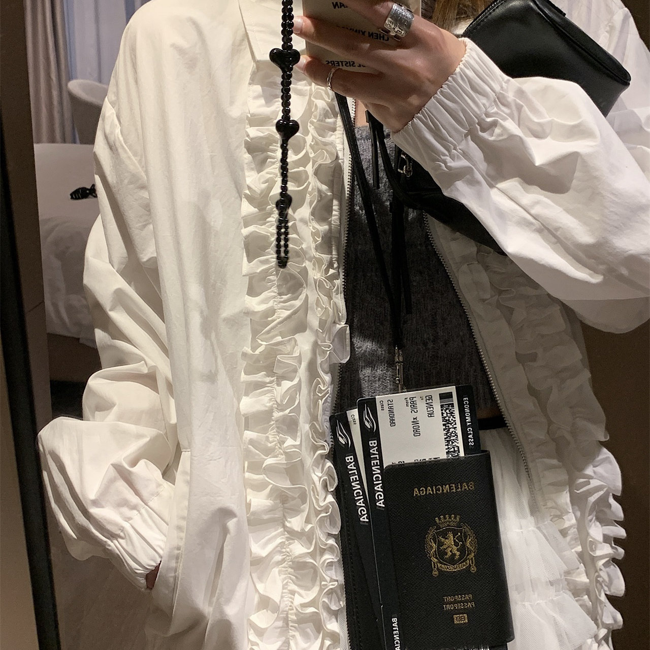 娇嗲少女感拉满花边棉麻夹克