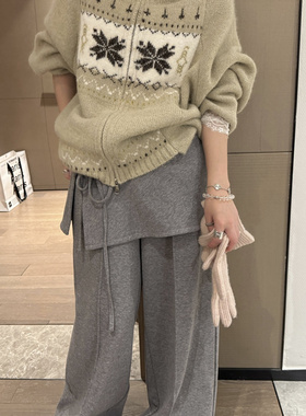 温暖糯叽叽加绒屁帘设计卫裤长裤韩国风立体裤线直筒版型黑色灰色