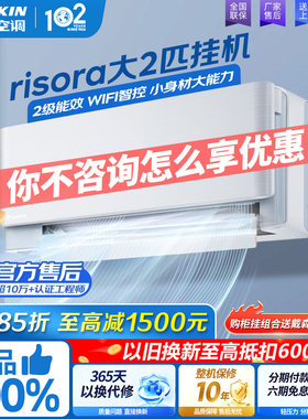 大金空调RISORA彩色变频壁挂机新一级能效大1匹1.5P2匹卧室时尚机
