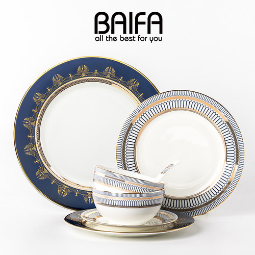 创意个性骨瓷家用碗碟轻奢碗盘