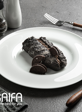 盘子家用骨瓷高级感白色西餐餐盘牛排盘大号轻奢餐具中式平盘菜盘