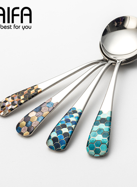 网红304不锈钢小勺子家用汤勺创意可爱韩式长柄吃饭儿童调羹汤匙