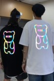 22情侣装夏装夜光反光熊情侣短袖T恤圆领大码半袖H615P35男类，男装T恤，电商A341