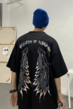 主推2023夏装涅槃重生七彩烫金情侣短袖T恤衫H525P35男类大码，男装T恤，电商A341