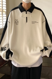 23秋装新品 长袖polo衫运动翻领情侣卫衣宽松学院风 H752 P68 男图片