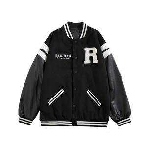 主推 春装 pu皮拼接毛巾绣棒球服夹克外套潮 H686 P118男图片