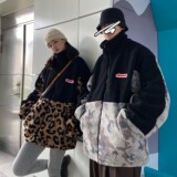 情侣装冬装羊羔毛拼接情侣棉服ins外套宽松H593P118女类，女装棉衣/棉服，电商A341