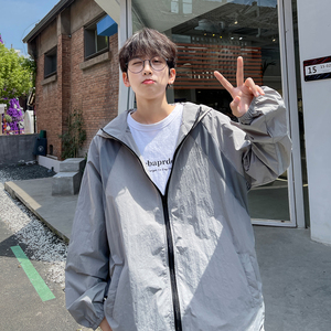 新品防晒服夹克衫运动透气速干冰凉拼接外套男UPF50＋H856P68,绿色衬衫搭配牛仔裤男图片