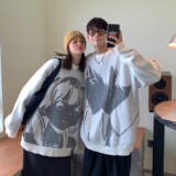 主推情侣装潮卡通动漫圆领套头针织情侣毛衣H675P78女类，女装针织衫/毛衣，电商A341