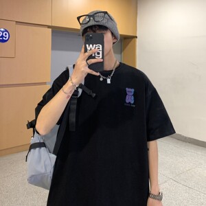 22夏季新女款 夜光反光熊情侣短袖T恤圆领大码半袖 H615 P35 女类图片
