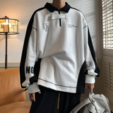 23秋装新品长袖polo衫运动翻领情侣卫衣宽松学院风H752P68男，男装卫衣，电商A341