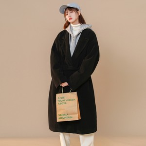 冬装 加厚夹棉假两件连帽过膝风衣中性呢大衣外套 H699 P158 女类图片