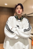 潮美式拼接织带绣花情侣加绒加厚卫衣运动外套男女H866-1P68，男装卫衣，电商A341