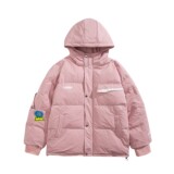 冬装印花连帽加厚保暖羽绒棉情侣棉衣外套H695P128女类，男装棉衣，电商A341