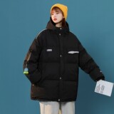 中性风印花雪山连帽加厚保暖羽绒情侣衣外套H695P128女类，女装棉衣/棉服，电商A341