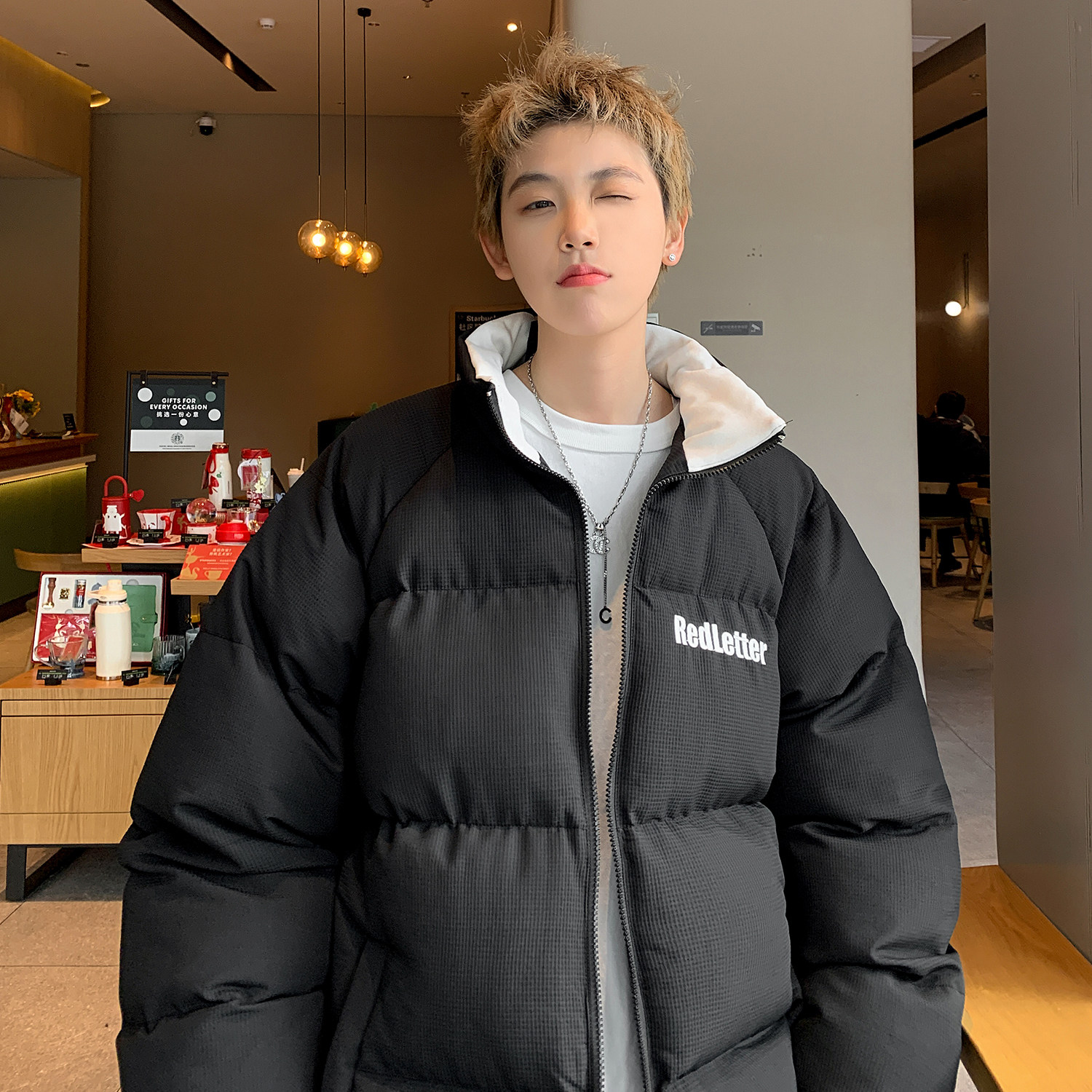 冬装新品立领撞色棉服加厚面包服情侣棉衣羽绒棉外套男H920P118,男装棉衣,电商A341