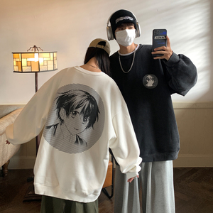 23情侣装秋装 水洗做旧卡通动漫情侣卫衣大码外套H751P58 男类图片
