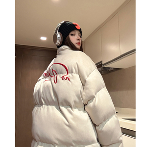 中性风 美式鹿皮绒情侣羽绒棉服面包服棉衣外套男女 H913 P128图片