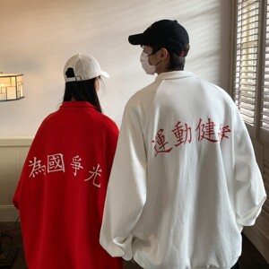 2022情侣装秋装新品 运动学院风情侣卫衣 团购班服 H757 P68 女图片