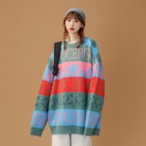 中性冬装提花宽松潮牌字母情侣毛衣针织衫外套H688P78女类，女装棉衣/棉服，电商A341