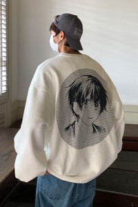 主推 情侣装秋装 水洗做旧卡通动漫情侣卫衣大码外套H751P58 女类图片