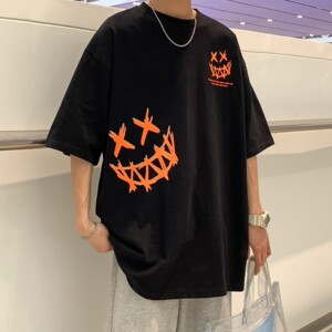 情侣夏装新款 卡通印花情侣宽松短袖夏装学生班服 H606 P35 男类图片