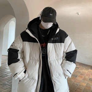 主推 美式撞色工装冲锋衣情侣棉服面包服连帽外套男H911 P138图片