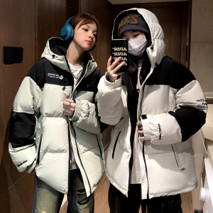 主推 美式撞色工装冲锋衣情侣棉服面包服连帽外套男女H911 P138图片