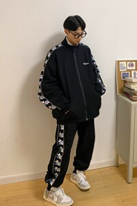 宇航员反光印花情侣卫衣套装班服 衣货号H665P65裤KH02 P55图片