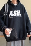 主推秋装潮排扣印花连帽宽松嘻哈情侣卫衣H705P68女类，男装卫衣，电商A341