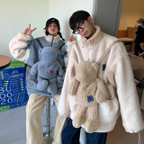 主推情侣装冬装羊羔毛加厚情侣棉衣H693P118配套熊H694P35男，男装棉衣，电商A341