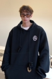 港风春装潮铁环长帽绳宽松情侣卫衣连帽外套H704P68男类，男装卫衣，电商A341