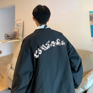 港风春装 双面穿奶牛夹克外套宽松情侣上衣 H656 P88控108男类图片