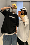 情侣装新品潮宽松机车风印花情侣短袖T恤衫上衣男女H836P35，男装T恤，电商A341