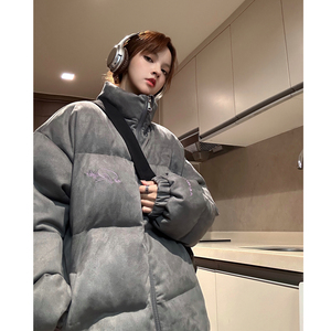 中性风 美式鹿皮绒情侣羽绒棉服面包服棉衣外套男女 H913 P128图片