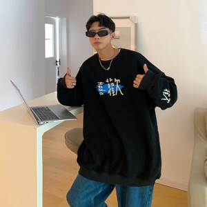 22情侣装秋装 字母印花情侣卫衣女宽松百搭外套 H648 P38 男类图片