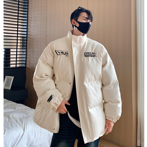 23冬装新品 美式印花机车皮棉服PU情侣棉衣面包服外套男 H909P128图片