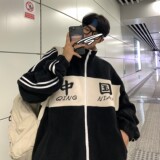 冬装羊羔毛拼接绣花情侣衣外套织带服H574P108女类，女装棉衣/棉服，电商A341