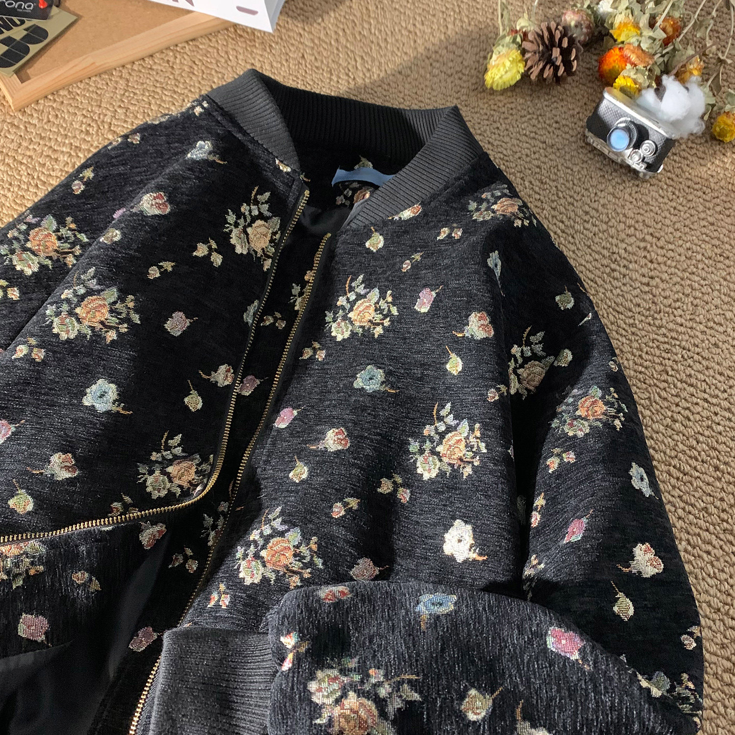 主推高品质丝绒复古提花重工棒球服外套中性夹克上衣H933特批75,男装夹克,电商A341