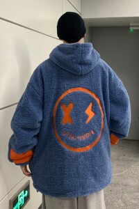冬装 羊羔毛绣花撞色情侣棉衣外套棉服 H576 P128 女类图片