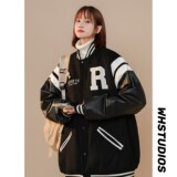 主推中性冬装pu皮毛巾绣棒球服夹克棉衣加厚外套潮H686P118女，女装棉衣/棉服，电商A341