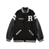 主推秋装pu皮拼接毛巾绣棒球服夹克外套潮H686P118男，男装夹克，电商A341
