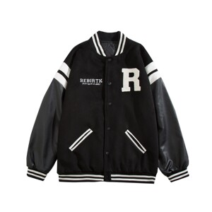 主推 秋装 pu皮拼接毛巾绣棒球服夹克外套潮 H686 P118男图片