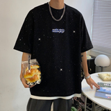 21情侣装夏装满天星印花星空情侣短袖T恤衫大码H622P35男类，男装T恤，电商A341