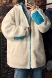 冬装羊羔毛绣花撞色情侣棉衣外套中性加厚棉服H576P128女类，女装棉衣/棉服，电商A341